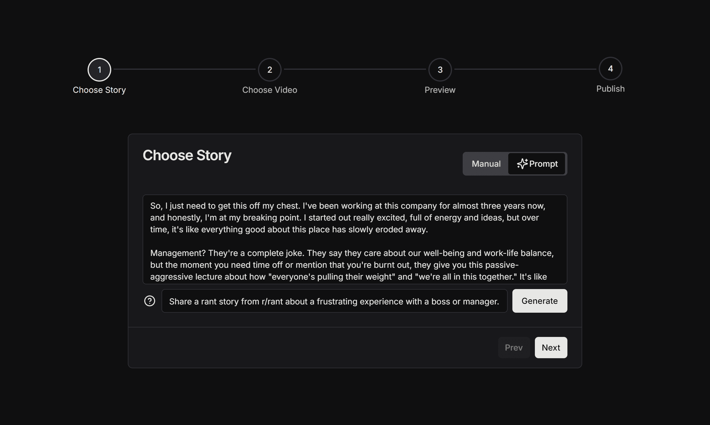 Create a Story (working with GPT-4.o)
