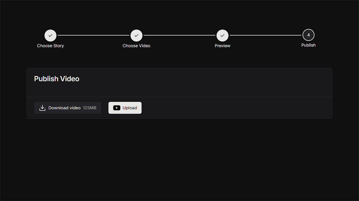Download or publish the final, cloud-rendered video to Youtube