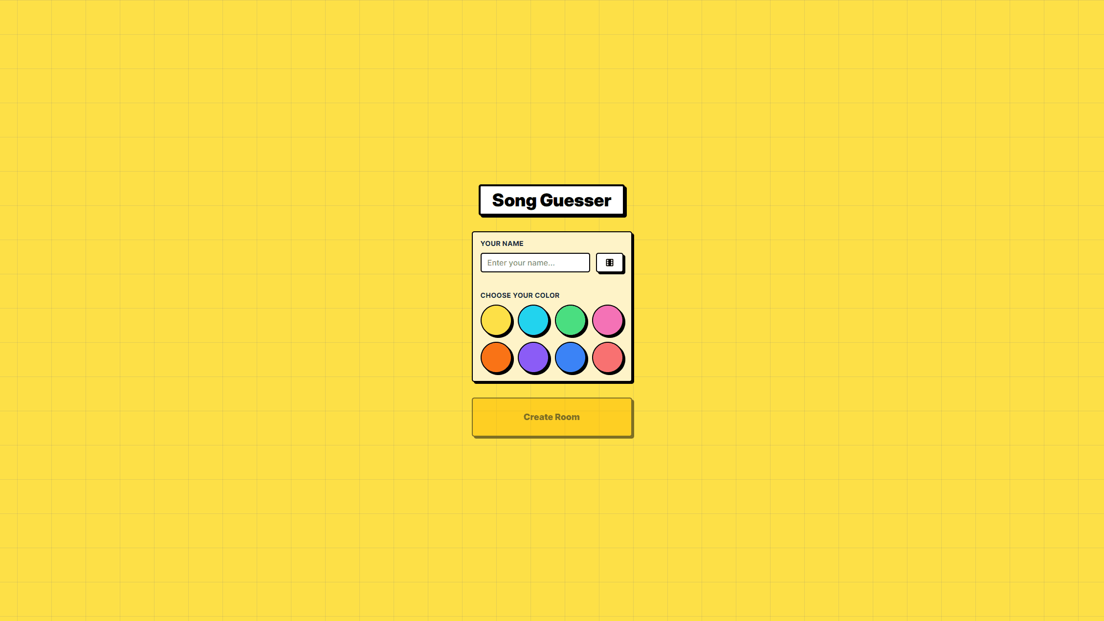 Landing Page with Player customization